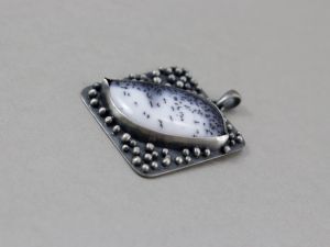chileart biżuteria agat dendrytowy srebro kuleczki wisior